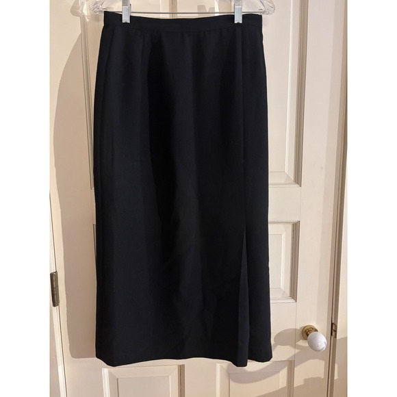 Sassco Dresses & Skirts - Vintage Sassco Black Maxi Skirt 10P Lined Straight Pencil Back Slit 20522P